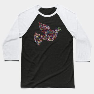 International Day of Peace - Flags of the World - Peace Dove Baseball T-Shirt